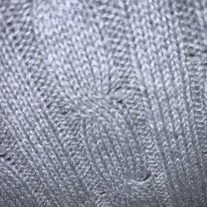 Grey Cable-Knit Sweater V-Neck